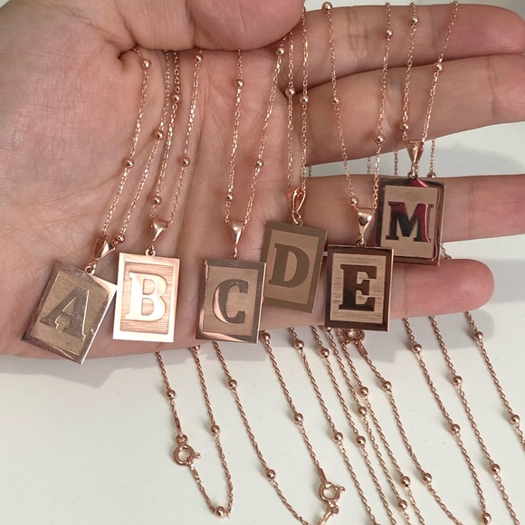 925 Sterling Silver Initial Beaded Necklace - Picture 7 of 11